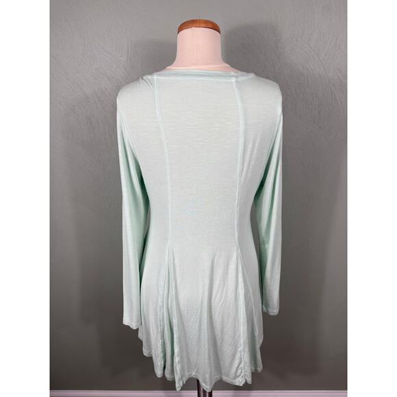 Soft Surroundings Women's Medium Mint Green V-Neck Long Sleeve Swing Tunic Top - Picture 9 of 10